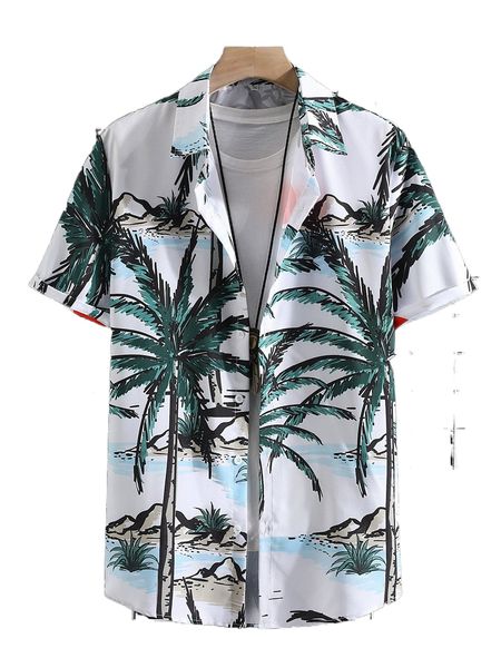 

men random coconut tree print shirt without tee t3nq#, White;black