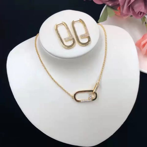 

luxury jewelry pendant necklaces vintage stud earring set ladies designer fashion designer earrings brand classic christmas gift with box, Silver
