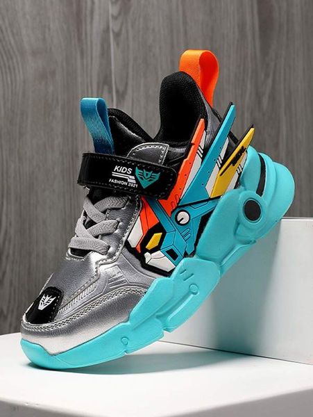 

boys hook-and-loop fastener strap sports shoes she, Black
