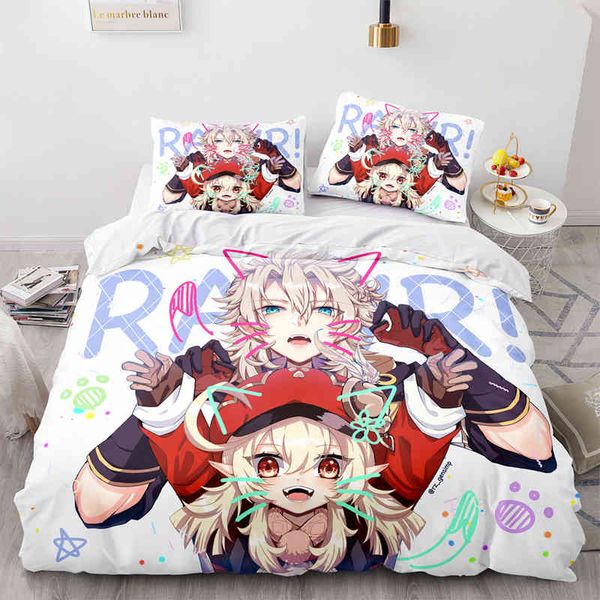 Bedding Sets Genshin Impact US/Europa/Tamanho do Reino