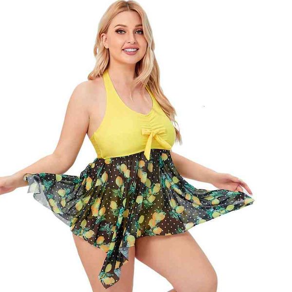 

swimsuit 2022 large mesh splicing print contrast split women, White;black