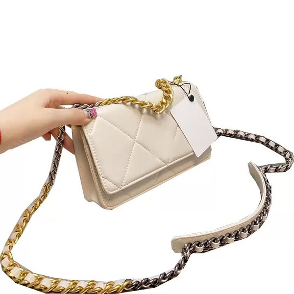 

19c womens vintage wallet on chain bags lambskin card holder multi pochette vanity cosmetic large capacity phone pocket crossbody sacoche ha