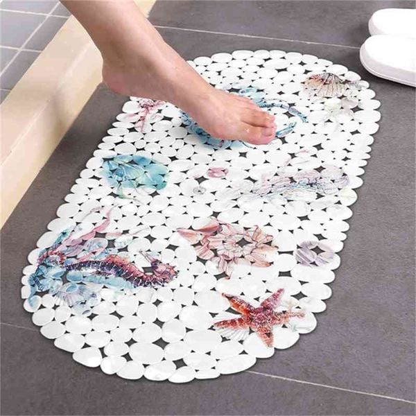 Tappetino da bagno antiscivolo Ocean animal Tappeto da bagno Tappeto fondo in PVC Tappetino da bagno ventosa tapis salle de bain alfombra bano douchemat 210401