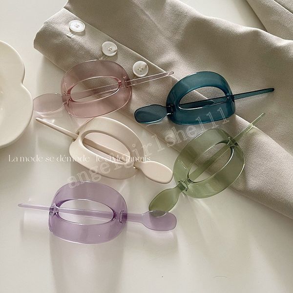 

jelly color transparent hair clips woman girls hairpin diy hairstyle ponytail holders hairpins hair accessories, Slivery;white
