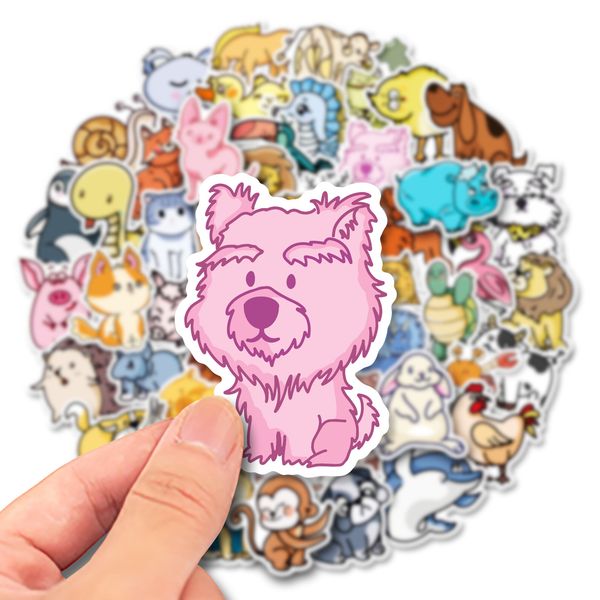 

50pcs cartoon animal stickers non-random for car bike luggage sticker lapskateboard motor water bottle snowboard wall decals kids gifts