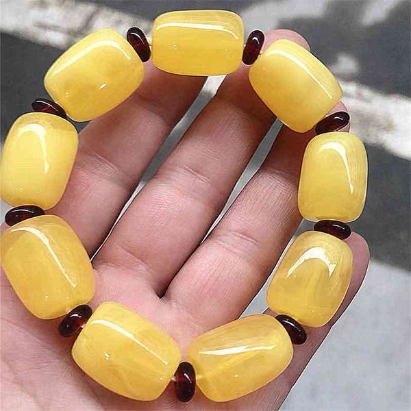

single circle of chicken oil yellow and old bewax bracelets barrel beads new honey bracelets coupl men amber jewelry, Golden;silver
