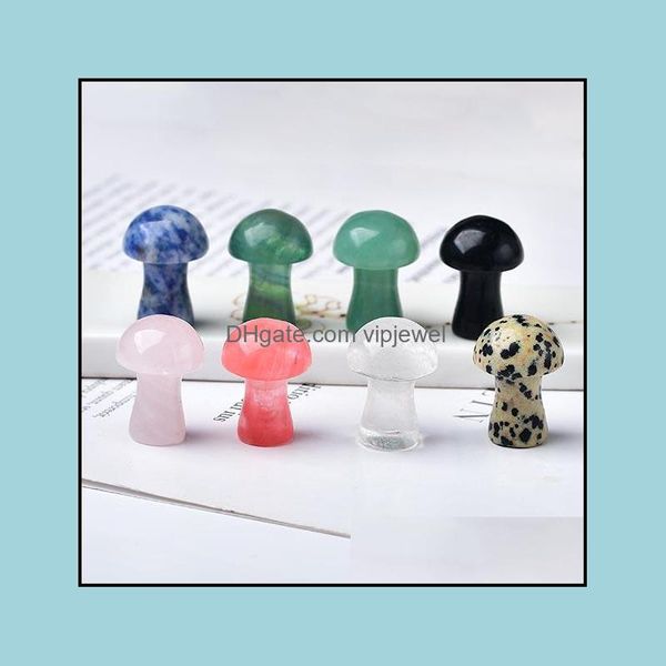 

stone loose beads jewelry 2.5cm mushroom plant statue natural carving home ornament crystal polishing gem deskporch decorati dhkdu, Black