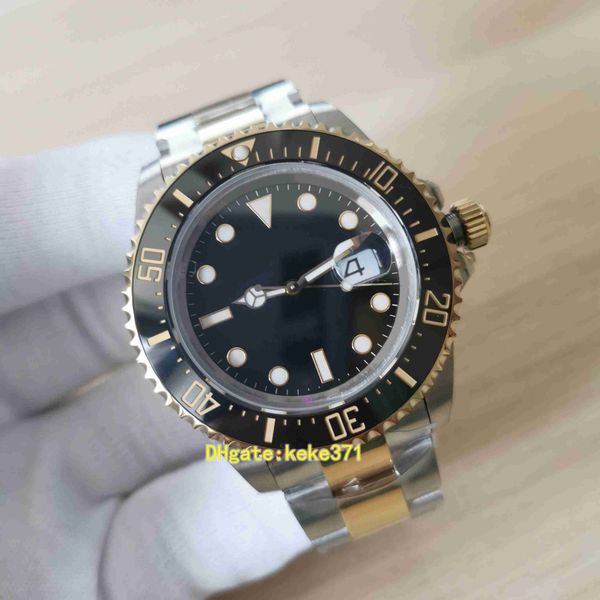 

bpf super quality watch 43mm 126603 yellow gold & steel ceramic stainless black dial two tones cal.2813 mechanical automatic mens luminescen, Slivery;brown