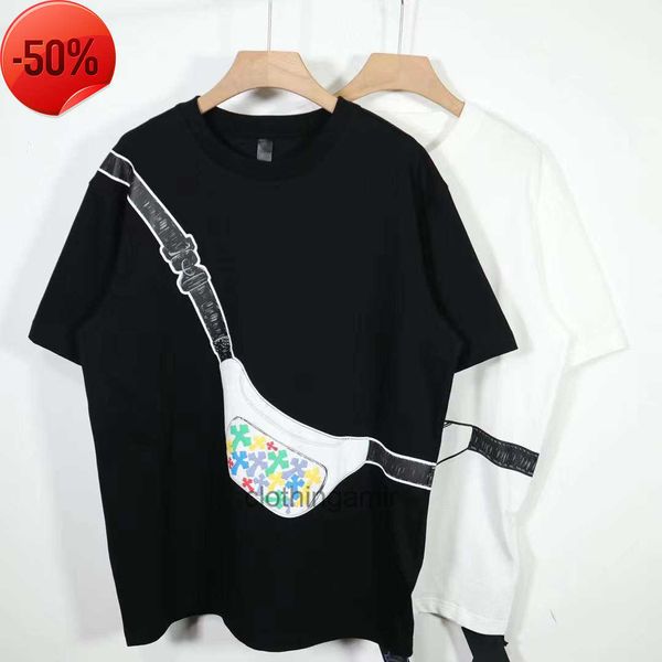 

designer t shirts chromees color cross satchel ch sanskrit horseshoe couple casual short sleeve hearts, White;black