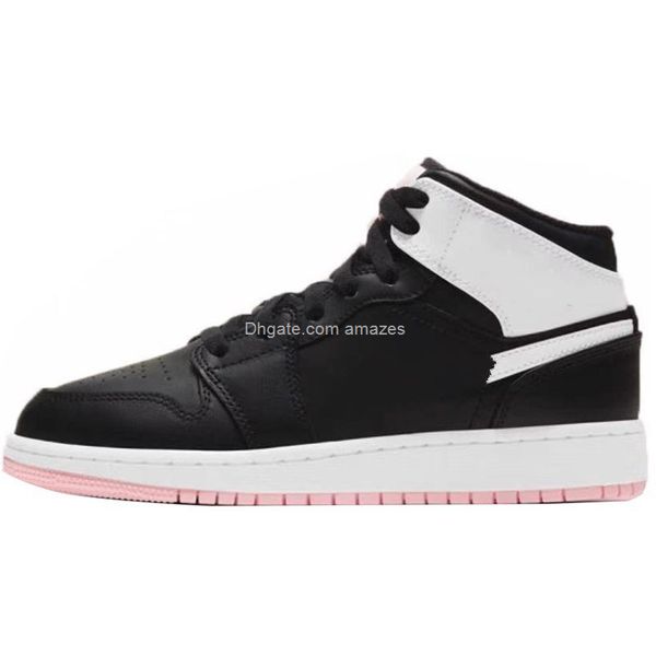 

kids 1 1s mid arctic pink black 555112-061 toddler boys girls enfant children basket sneakers size us 8c-3y 22-35