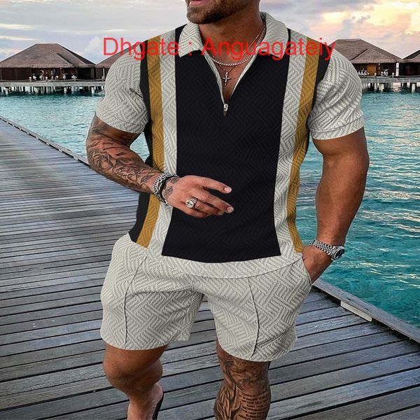 

men's fashion tracksuits hawaii sets casual tshirt man print short sleeve shirts loose tracksuit luxury men summer beach outfits 2 piec, Gray
