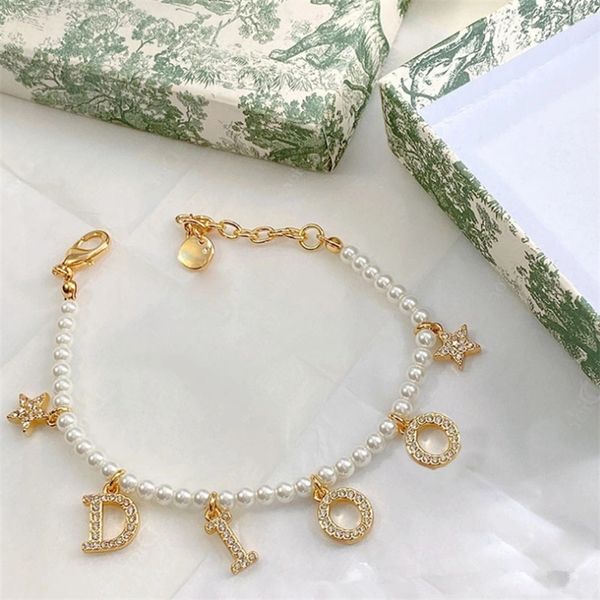 

shop 80% off clearance pearl letter star bracelet women's fashion bracelet high version micro inlaid simple jewelry, Black