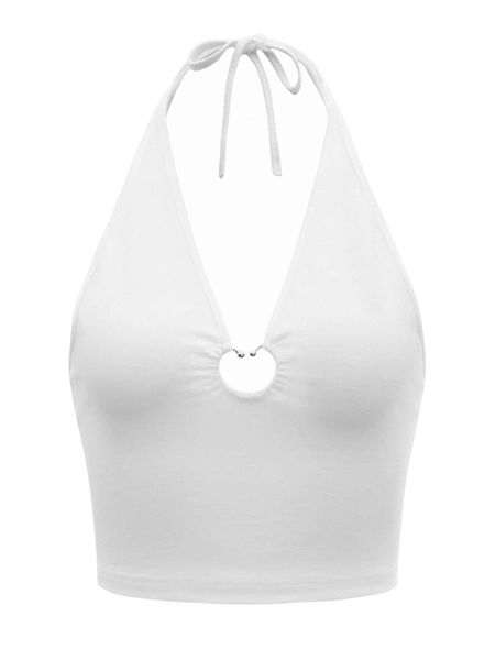 

plus ring detail halter u0iq#, Black