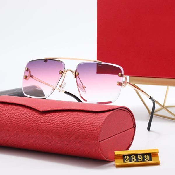 

Fashion Designer Sunglasses for Men Women Eyeglasses Wine Red Glasses Leopard head C Decoration Half Frame Anti Double Bridge Mens Woman Carti Eyewear Accessories