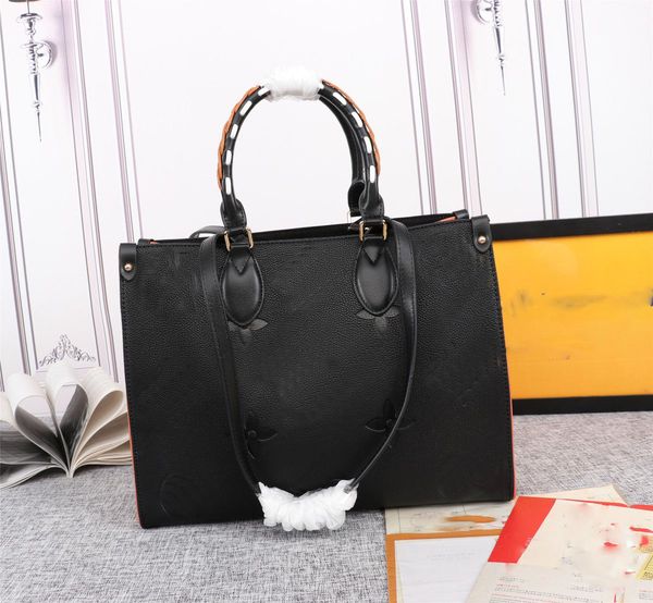 

2022 new hand bill of lading shoulder tote bag luxury shopping bag women's leather fashion temperament high sense large capacity