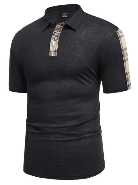 

men plaid polo shirt s0td#, White;black