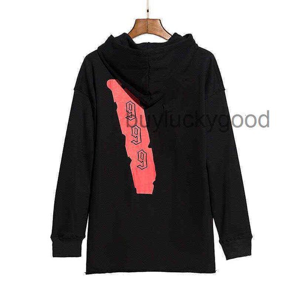 

brand hoodie big v men's sweatshirts hip hop stylist hoodies long sleeve brands vlones hoodie men women sweatshirt ow of pavv4t, Black