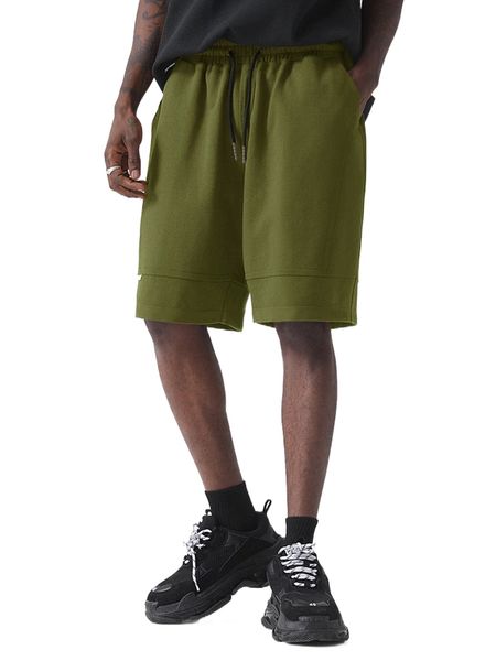 

men patched detail drawstring waist shorts q6tw#, White;black