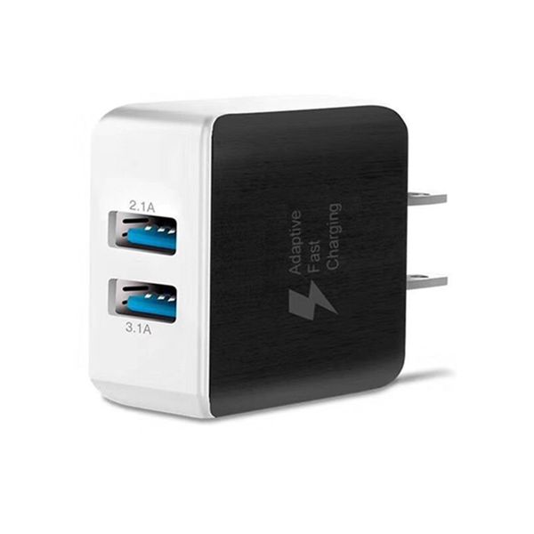 

2 usb chargers 5v 2a home & travel adapter us/eu plug universal mobile phones