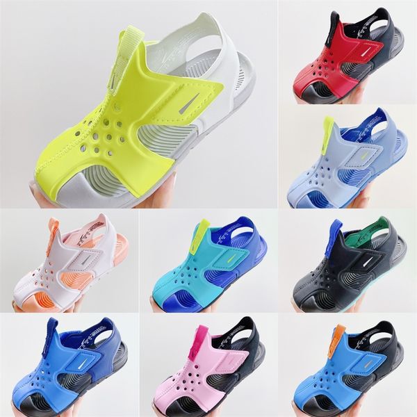 

multi colors sunray protect 2 sandals kids toddler youth summer shoes foam slides water sandal slippers black red blue grey strap runner sne