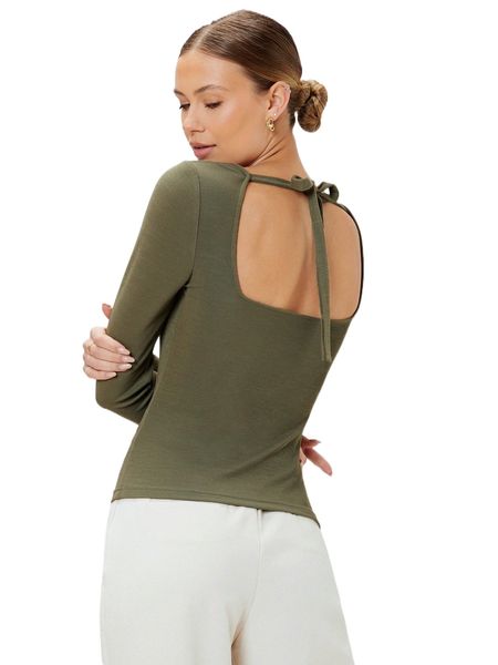 

motf eco recycled polyester tie back t-shirt g0by#, White