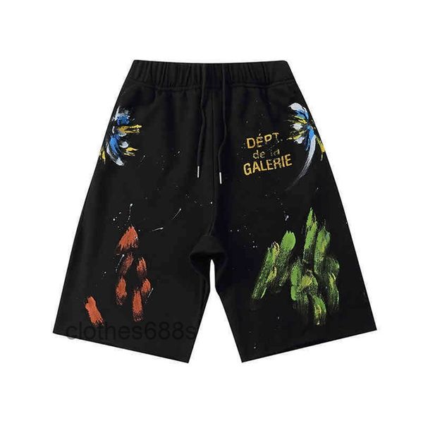 

sweaterpants gallerydept mens shorts designer pants splash graffiti hand painted high street 5-point loose pants casual for men and women 6y, White;black