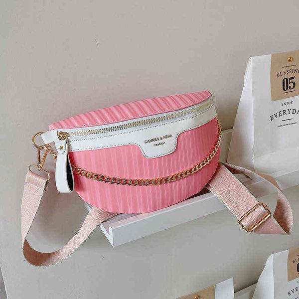 

luxe vrouw keten taille tas mode lederen schouder crossbody borst tassen voor vrouwen packs casual reizen fanny pack vrouwelijke 220609