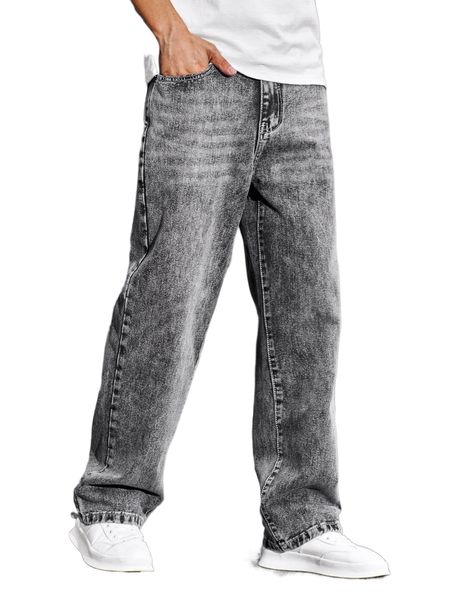 

men slant pocket straight leg jeans q4fl#, Blue