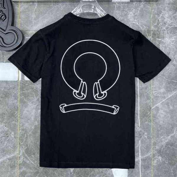 

loose designer classic men's t shirts ch summer short sleeves letter horseshoe sanskrit cross print sweatshirts t-shirts woman tees lp0, White;black