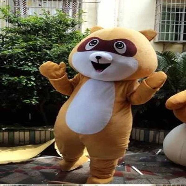 

brown raccoon mascot costume christmas fancy dress halloween ship, Red;yellow
