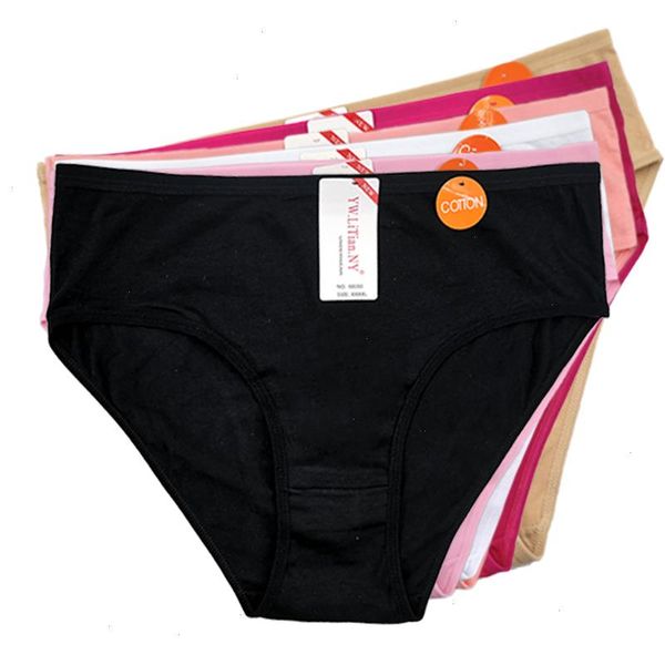 

big size cotton briefs panty comfortable solid women 2xl 4xl panties high waist self-cultivation ladies underwear 5pcs, Black;pink