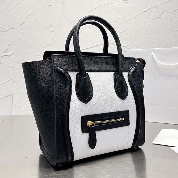 

smiley face bag tote handbag calf leather handbags women crossbody bags litchi embossing detachable shoulder strap purse fashion letter