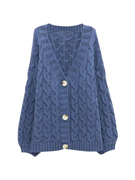 

vintage twist cardigan women sweater knitwear 2022 autumn winter open stitch solid slim long sleeve cardigans, White;black