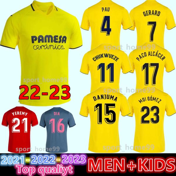 

new 2021 2022 2023 villarreal cf soccer jerseys pau dia gerard danjuma yeremy paco alcacer chukwueze 21 22 23 home away 3rd football shirt m, Black;yellow