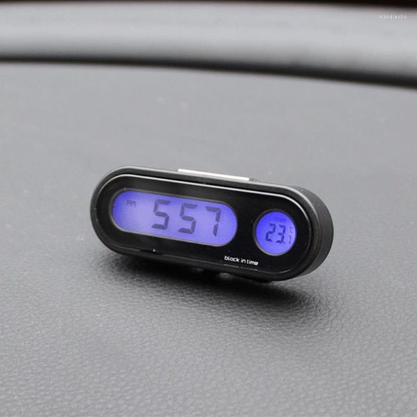 Innendekorationen Auto Elektronische Uhr Thermometer Praktische Multifunktions-Digital-12-V-LED-Zeit AutozubehörInnenraum