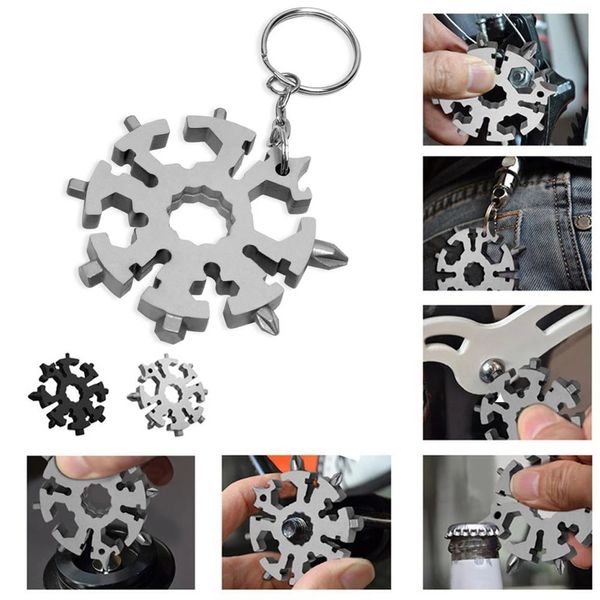 Çok fonksiyonlu kar anahtarı aleti çelik sekizgen hex soketi kolay, 1 arada mini evrensel anahtar taşıyor