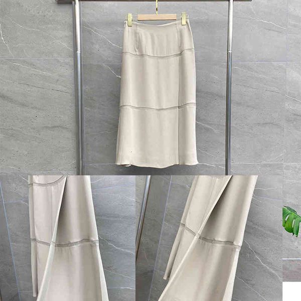 

skirts p755850dlm solid silk splicing skirt, Black