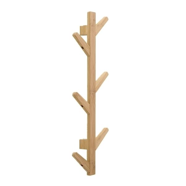 6 ganci a parete in legno ramo di un albero appendiabiti appendiabiti naturale organizzazione rack cappello Y200108