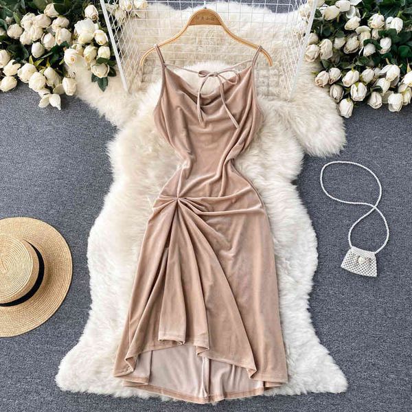 

casual dresses french dress slim red suspender skirt women's summer sleeveless temperament goddess style waist high long p03f, Black;gray