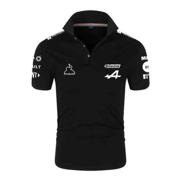 

summer formula one polos racer alonso f1 alpine team racing fans short-sleeved team men women polo shirts oversized t-shirts extreme sports, White;black