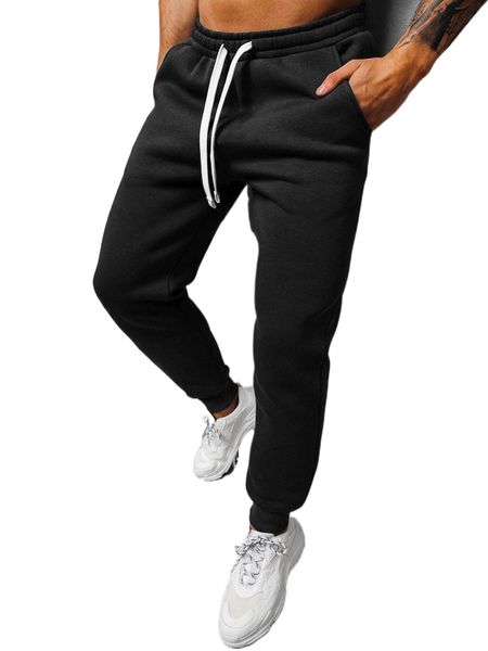 

men drawstring waist sweatpants y3vh#, Black