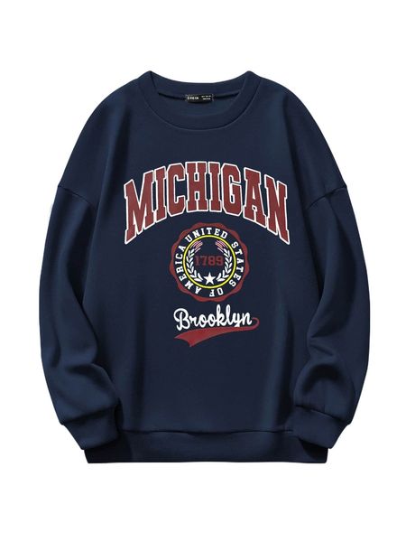 

letter graphic thermal lined sweatshirt d4yd#, Black