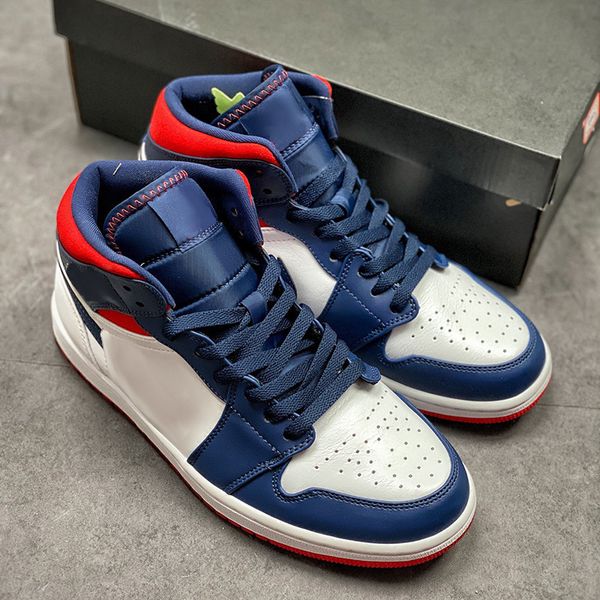 

shoes jumpman 1 basketball mid red white blue 1s designer sport running