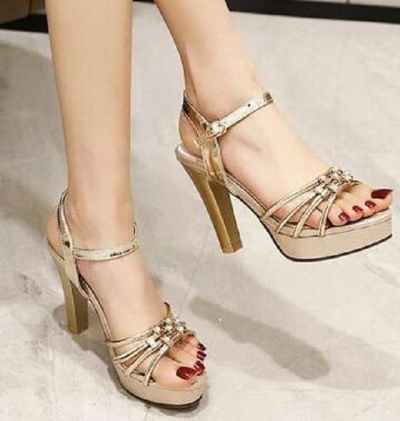 

new arrival specials super fashion influx knight peep toe sandals stiletto strap cross silver and golden luxury mesh large size platform hee, Black
