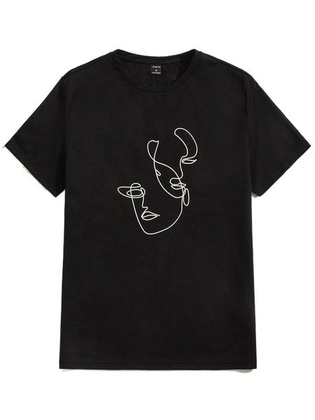 

men figure graphic tee f6rm#, White;black