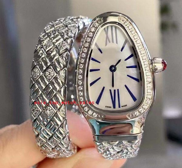 

super multi styles latest 103250 serpentin spig woman wristwatches 23mm x 34mm dial sapphire swiss quartz movement diamond set women's, Slivery;brown