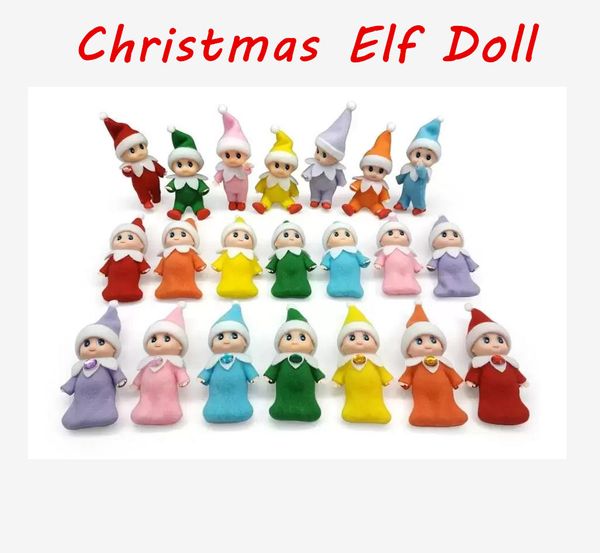 Entrega rápida 21 estilo 2,5 polegadas de natal elfo boneca mini pelúcia de Natal bonecas de bonecas no atacado de roupas de roupas