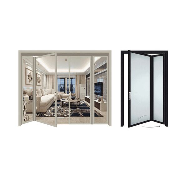 

glass folding door indoor balcony living room bedroom partition open