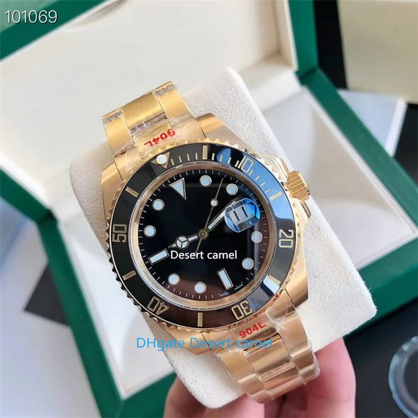 

watch 40mm automatic mechanical men's watches kf factory manufactures 904l 2813 movement famous brand ceramic bezel sapphire diving wri, Slivery;brown