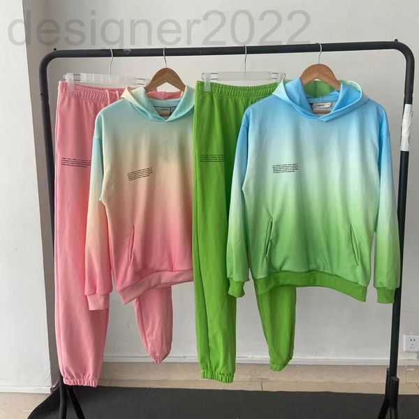

two piece dress designer non plush autumn and winter clothes net red gradually changing color casual sweater + pants hooded set for women kp, White